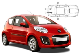 Slnečné clony na okná - CITROEN C1 hatchback 3dv. (2005-2014) - Komplet sada (CIT-C1-3-A)