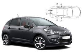 Slnečné clony na okná - CITROEN C3 Hatchback (2009-2016) - Komplet sada (CIT-C3-5-B)