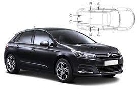 Slnečné clony na okná - CITROEN C4 Hatchback (2011-2018) - Komplet sada (CIT-C4-5-B)