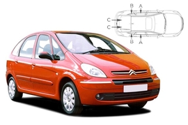 Slnečné clony na okná - CITROEN Xsara Picasso (1999-2009) - Komplet sada (CIT-XSPI-5-A)