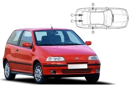 Slnečné clony na okná - FIAT Punto 3dv. (1993-1999) - Komplet sada (FIA-PUNT-3-A)