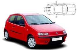 Slnečné clony na okná - FIAT Punto 3dv. (1999-2010) - Komplet sada (FIA-PUNT-3-B)