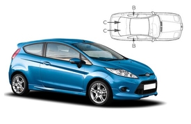 Slnečné clony na okná - FORD Fiesta 3dv. (2008-2017) - Komplet sada (FOR-FIES-3-B)