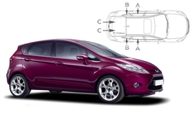 Slnečné clony na okná - FORD Fiesta 5dv. (2008-2017) - Komplet sada (FOR-FIES-5-B)