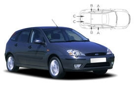 Slnečné clony na okná - FORD Focus 5dv. (1998-2004) - Komplet sada (FOR-FOCU-5-A)