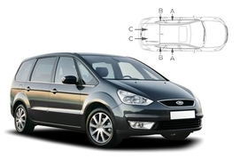 Slnečné clony na okná - FORD Galaxy (2006-2015) - Komplet sada (FOR-GALA-5-B)