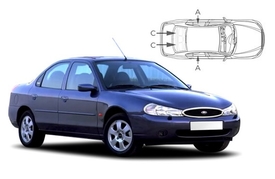 Slnečné clony na okná - FORD Mondeo hatchback/sedan (1993-2000) - Komplet sada (FOR-MOND-5-X)