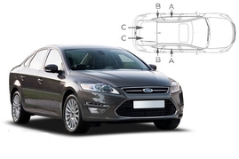 Slnečné clony na okná - FORD Mondeo hatchback (2007-2015) - Komplet sada (FOR-MOND-5-B)