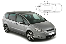 Slnečné clony na okná - FORD S-MAX (2006-2010) - Komplet sada (FOR-SMAX-5-A)