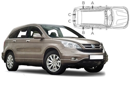 Slnečné clony na okná - HONDA CR-V (2007-2012) - Komplet sada (HON-CRV-5-B)