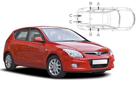 Slnečné clony na okná - HYUNDAI i30 hatchback (2007-2012) - Komplet sada (HYU-I30-5-A)