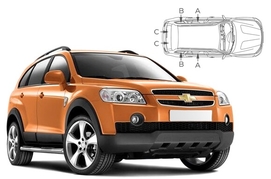 Slnečné clony na okná - CHEVROLET Captiva (2006-2011) - Komplet sada (CHE-CAP-5-A)