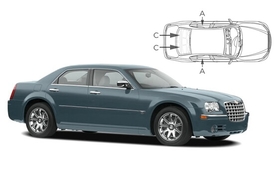 Slnečné clony na okná - CHRYSLER 300C Sedan (2004-2010) - Komplet sada (CHR-300-4-A)