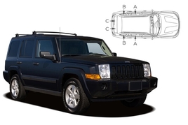 Slnečné clony na okná - JEEP Commander (2006-2010) - Komplet sada (JEE-COMM-5-A)