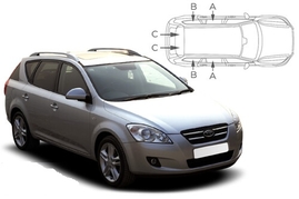 Slnečné clony na okná - KIA Ceed Combi (2007-2012) - Komplet sada (KIA-CEED-E-A)