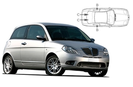 Slnečné clony na okná - LANCIA Ypsilon (2003-2011) - Komplet sada (LAN-YPSI-3-A)