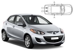 Slnečné clony na okná - MAZDA 2 5dv. (2007-2014) - Komplet sada (MAZ-2-5-A)