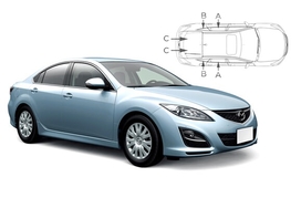 Slnečné clony na okná - MAZDA 6 hatchback (2008-2013) - Komplet sada (MAZ-6-5--B)