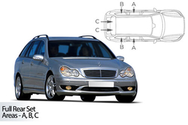 Slnečné clony na okná - MERCEDES-BENZ Serie C kombi (2001-2007) - Komplet sada (MB-C-E-B)