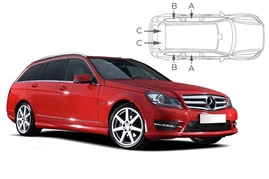 Slnečné clony na okná - MERCEDES-BENZ Serie C Combi (2007-2014) - Komplet sada (MB-C-E-C)