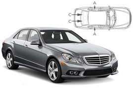 Slnečné clony na okná - MERCEDES-BENZ Serie E sedan (2009-2016) - Komplet sada (MB-E-4-B)