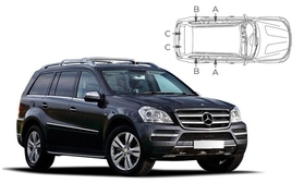 Slnečné clony na okná - MERCEDES-BENZ GL (2006-2012) - Komplet sada (MB-G-5-A)