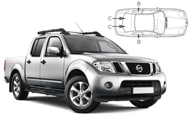 Slnečné clony na okná - NISSAN Navara (2005-2015) - Komplet sada (NIS-NADC-4-B)