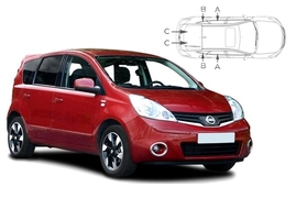 Slnečné clony na okná - NISSAN Note (2006-2012) - Komplet sada (NIS-NOTE-5-A)