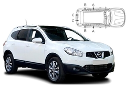 Slnečné clony na okná - NISSAN Qashqai+2 7-miestne (2007-2013) - Komplet sada (NIS-QA+2-5-A)