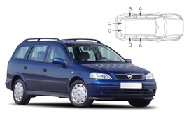 Slnečné clony na okná - OPEL Astra G Combi (1998-2004) - Komplet sada (VAU-ASTR-E-A)