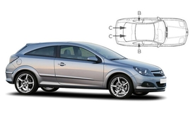 Slnečné clony na okná - OPEL Astra H hatchback/sedan 3dv. (2004-2009) - Komplet sada (VAU-ASTR-3-B)