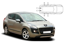 Slnečné clony na okná - PEUGEOT 3008 (2009-2016) - Komplet sada (PEU-3008-5-A)