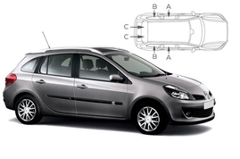 Slnečné clony na okná - RENAULT Clio III. Combi (2007-2012) - Komplet sada (REN-CLIO-E-B)