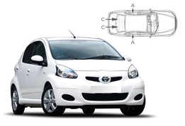 Slnečné clony na okná - TOYOTA Aygo hatchback 5dv. (2005-2014) - Komplet sada (TOY-AYGO-5-A)