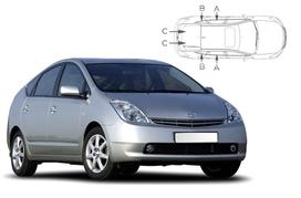 Slnečné clony na okná - TOYOTA Prius hatchback (2003-2009) - Komplet sada (TOY-PRIU-5-A)