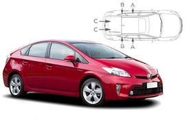 Slnečné clony na okná - TOYOTA Prius hatchback (2009-2015) - Komplet sada (TOY-PRIU-5-B)