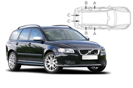 Slnečné clony na okná - VOLVO V50 Combi (2004-2012) - Komplet sada (VOL-V50-E-A)