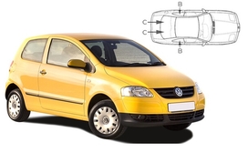 Slnečné clony na okná - VW Fox Hatchback (2005-2011) - Komplet sada (VW-FOX-3-A)