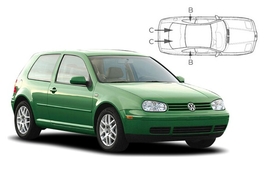 Slnečné clony na okná - VW Golf IV. hatchback 3dv. (1997-2003) - Komplet sada (VW-GOLF-3-D)