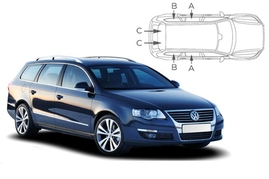 Slnečné clony na okná - VW Passat Combi (2005-2011) - Komplet sada (VW-PASS-E-B)