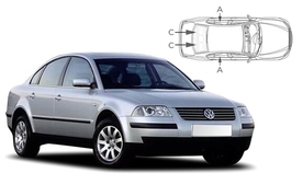 Slnečné clony na okná - VW Passat Sedan (1996-2001) - Komplet sada (VW-PASS-4-A)