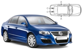 Slnečné clony na okná - VW Passat Sedan (2005-2010) - Komplet sada (VW-PASS-4-B)