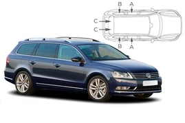 Slnečné clony na okná - VW Passat Combi (2011-2014) - Komplet sada (VW-PASS-E-C)