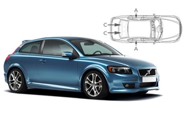 Slnečné clony na okná - VOLVO C30 (2003-2012) - Komplet sada (VOL-C30-3-A)