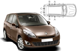 Slnečné clony na okná - RENAULT Grand Scenic III. (2009-2016) - Komplet sada (REN-GRSC-5-B)