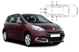 Slnečné clony na okná - RENAULT Scenic III. (2009-2016) - Komplet sada (REN-SCEN-5-B)