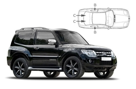 Slnečné clony na okná - MITSUBISHI Pajero 3dv. (2006-) - Komplet sada (MIT-SHOG-3-B)