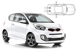 Slnečné clony na okná - KIA Picanto 3dv. (2011-2017) - Komplet sada (KIA-PIC-3-B)