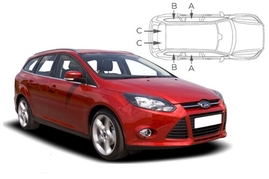 Slnečné clony na okná - FORD Focus Combi (2011-2018) - Komplet sada (FOR-FOCU-E-C)