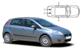 Slnečné clony na okná - FIAT Punto Grande 5dv. (2005-2014) - Komplet sada (FIA-GRPU-5-A)